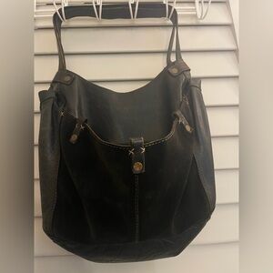 Lucky Vintage Hobo Bag shoulder bag black leather suede copper detailing
